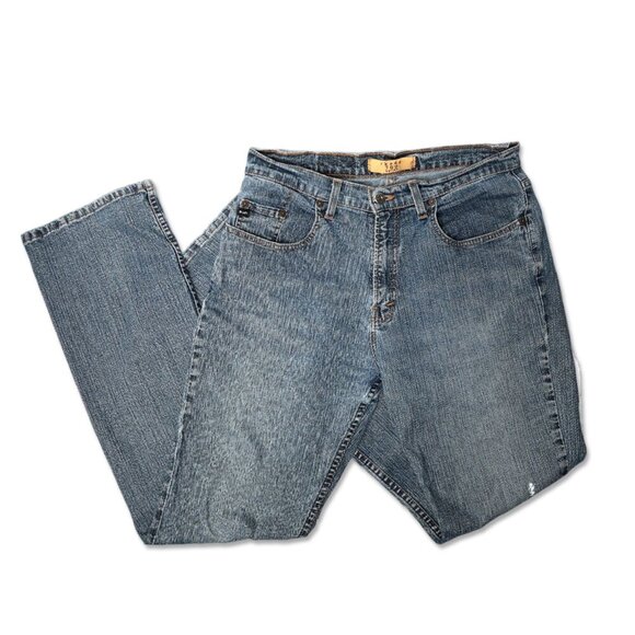 Vintage IKEDA 700 Straight Leg Jeans 90s Y2K Mid Rise Denim Retro Zipper Fly 31 - Picture 2 of 15